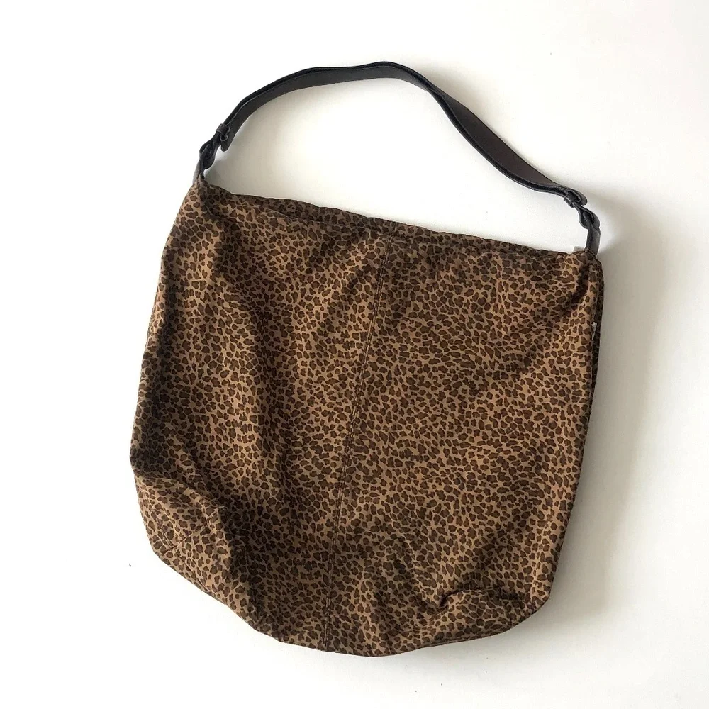 Bottega Veneta Leopard Print Fabric Hobo Bag